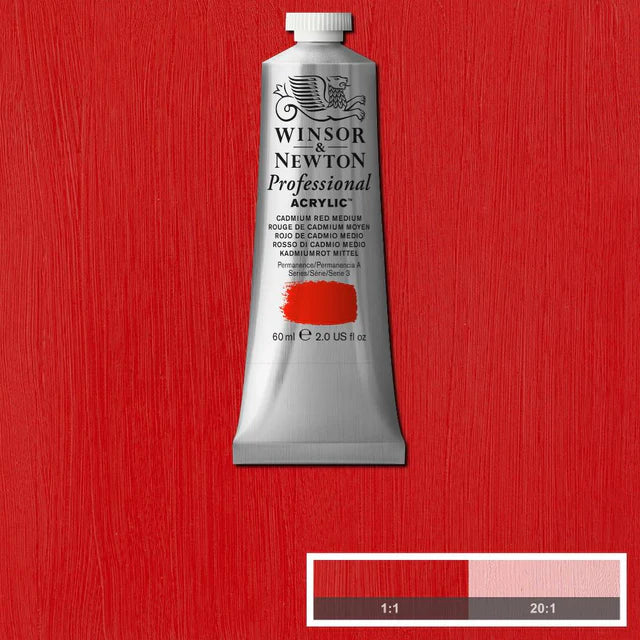 Cadmium Red Med Winsor &amp; Newton Artist Acrylic 60ml