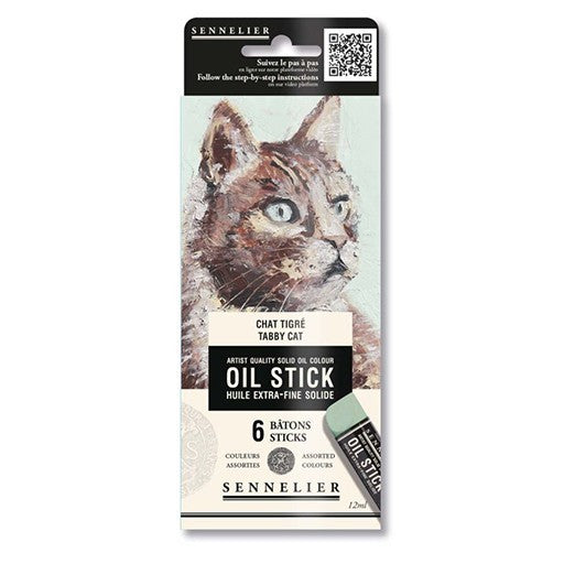 Sennelier mini oil sticks Set 6 - Tabby cat