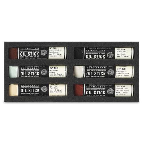 Sennelier mini oil sticks Set 6 - Tabby cat