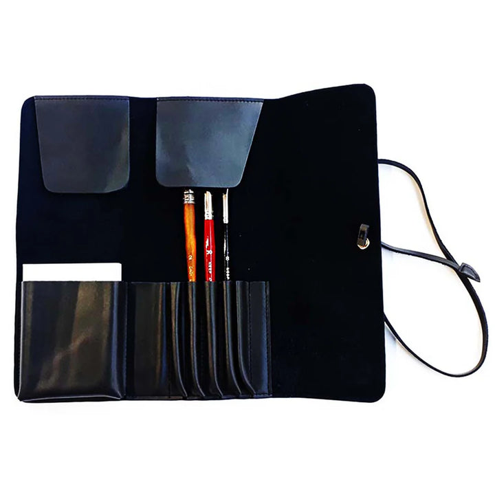 Neef Leather Brush Wallet Charcoal