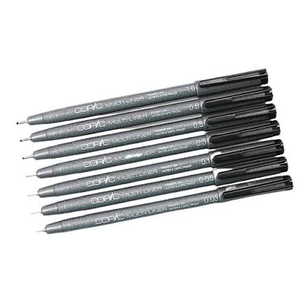 Copic Multiliner Black Set A-2 (7pk)