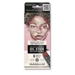 Sennelier mini oil sticks Set 6 - Dark tones portrait