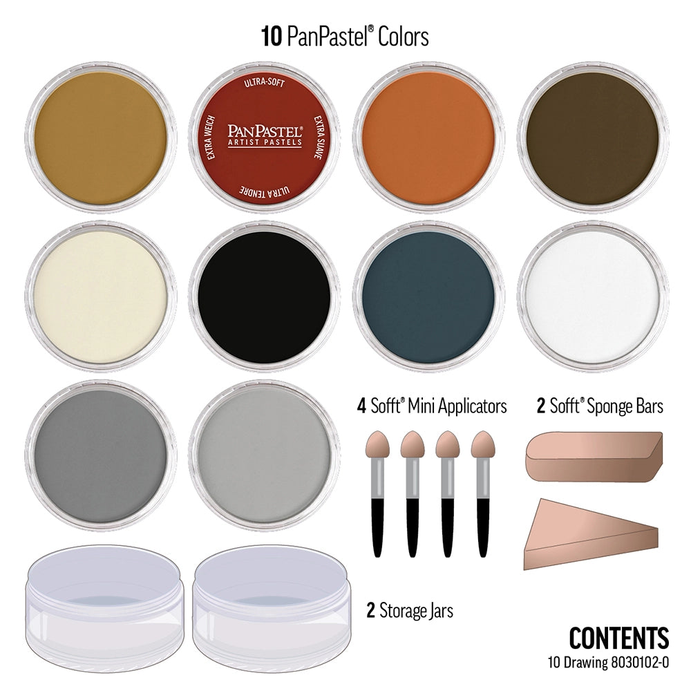 Drawing Set Pan Pastel Set 10 Colours