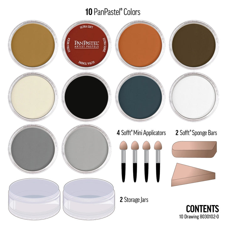 Drawing Set Pan Pastel Set 10 Colours