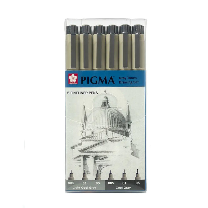 Pigma Micron Gray Tones Drawing Set 6