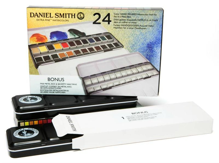 Daniel Smith 24 Color Hand Poured Half Pan Set Tin