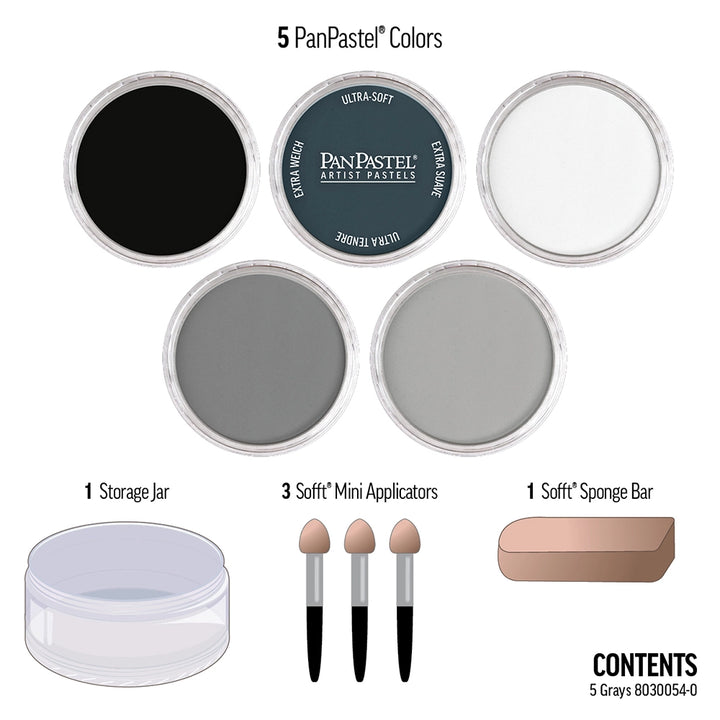 Greys Set Pan Pastel Set 5 Colours