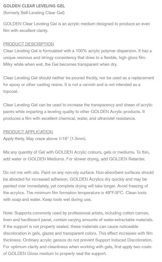 Self Leveling Clear Gel Golden