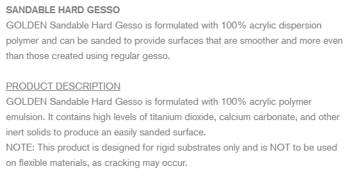 Sandable Hard Gesso Golden