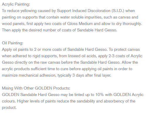 Sandable Hard Gesso Golden