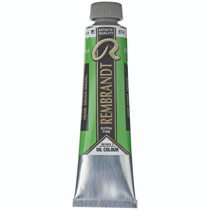 614 Permanent Green Medium Rembrandt Artist Oil 40ml