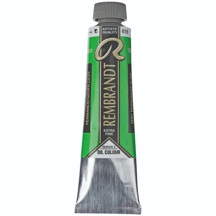 618 Permanent Green Light Rembrandt Artist Oil 40ml