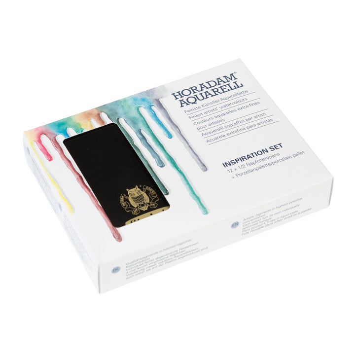 Schmincke Horadam Watercolour Metal Box Inspiration Set 12 Half Pans with Porcelian Palette