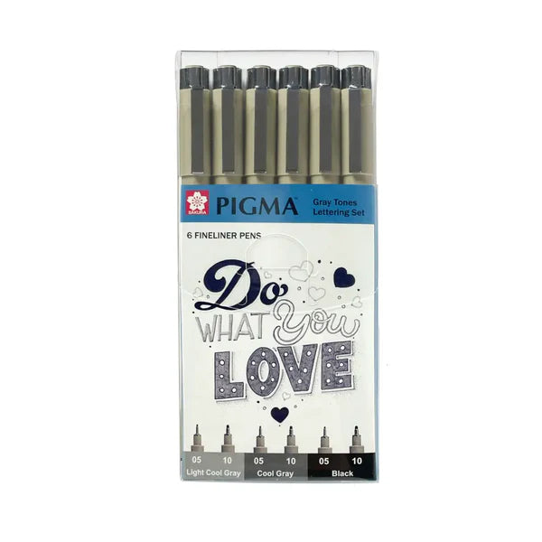 Pigma Micron Gray Tones Lettering Set 6
