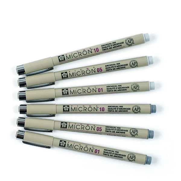 Pigma Micron Gray Tones Drawing Set 6