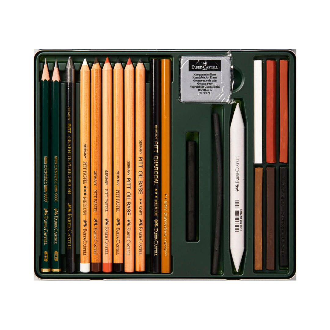 Faber-Castell Pitt Monochrome Mixed Media Set (21 tin)
