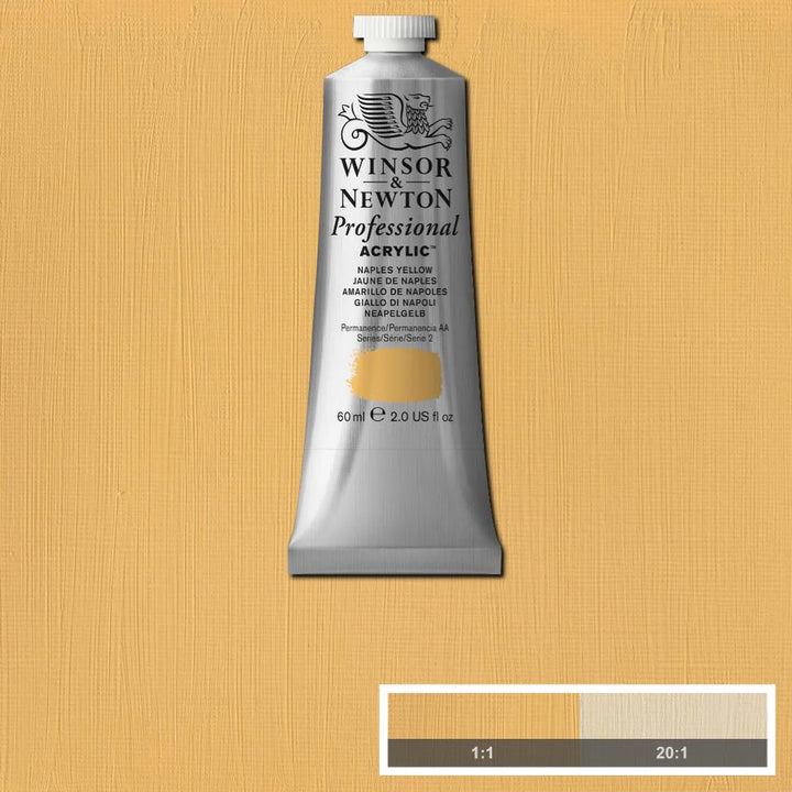 Naples Yellow Winsor &amp; Newton Artist Acrylic 60ml