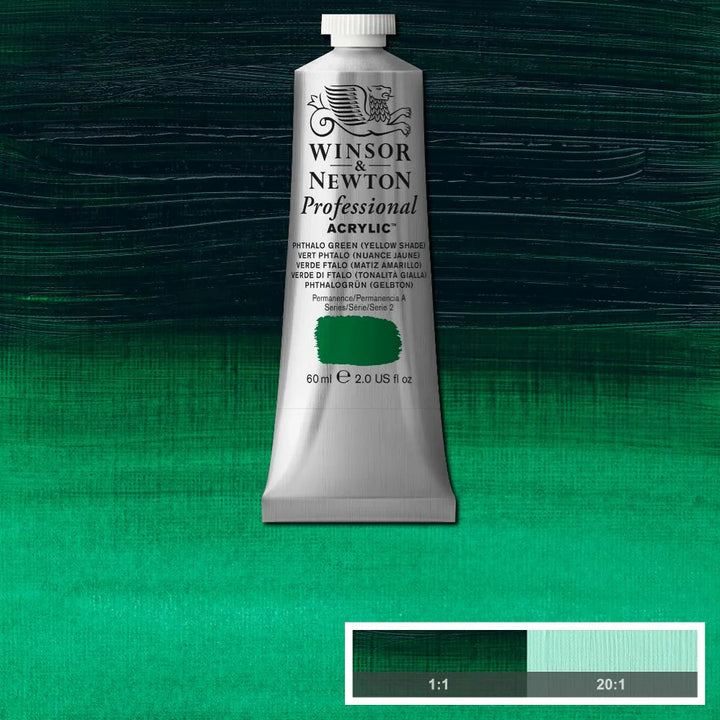 Phthalo Green Yellow Shade Winsor &amp; Newton Artist Acrylic 60ml