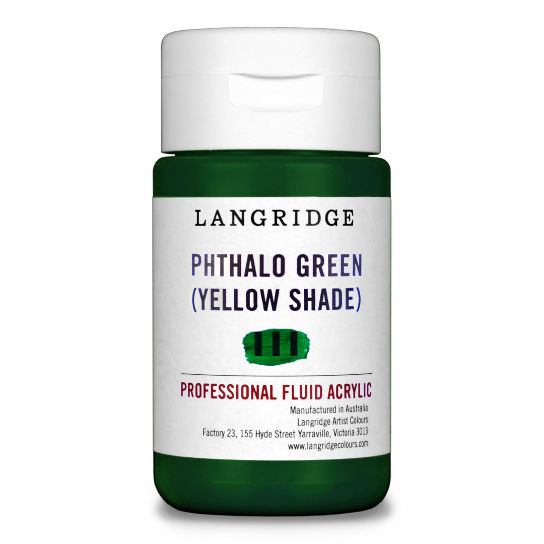 Phthalo Green Yellow shade Langridge Fluid Acrylic 125ml