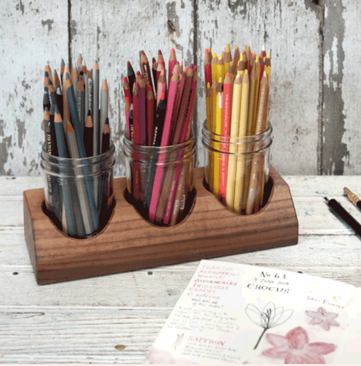 Beatrix Artist Caddy - Oak 8oz Jars