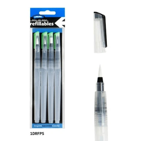 Derivan Refillable Brush Pens Set 4