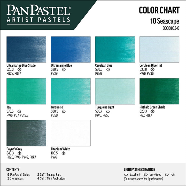 Seascape Set Pan Pastel Set 10 Colours