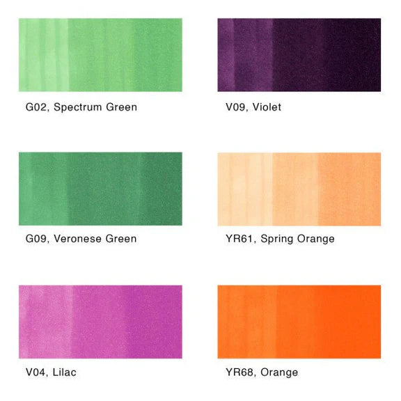 Copic Sketch Secondary Tones Set 6