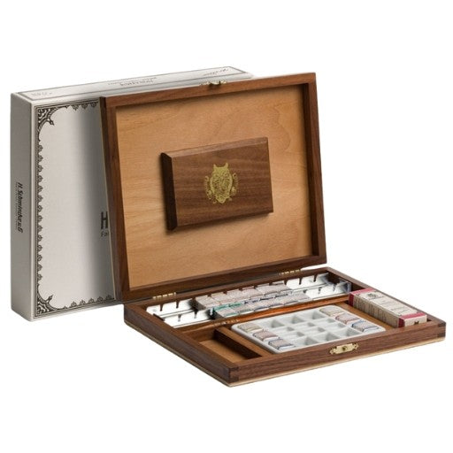 Horadam Watercolour Retro Set Half Pan Set of 18 Pans &amp; 5ml Cochineal Red Luxury Wooden Box