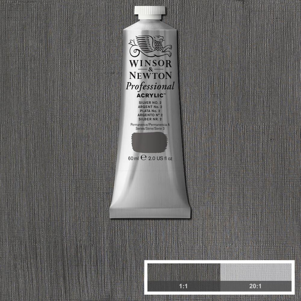 Silver No2 Winsor &amp; Newton Artist Acrylic 60ml