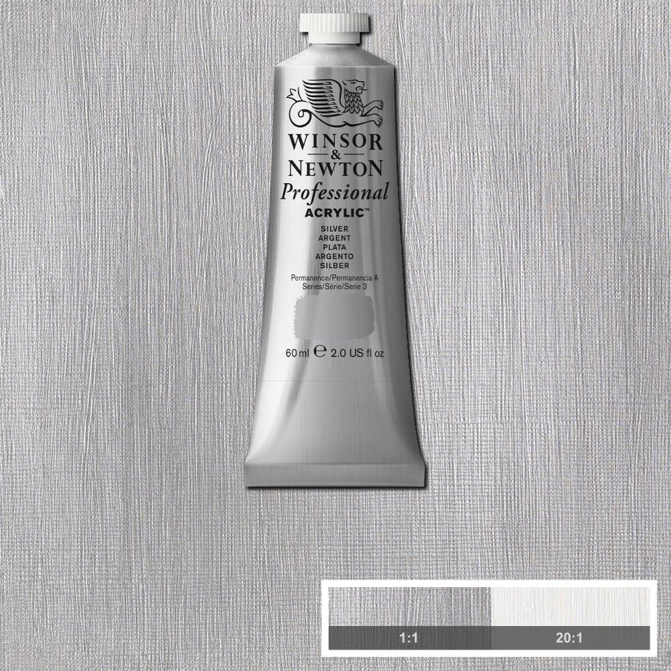 Silver Winsor &amp; Newton Artist Acrylic 60ml