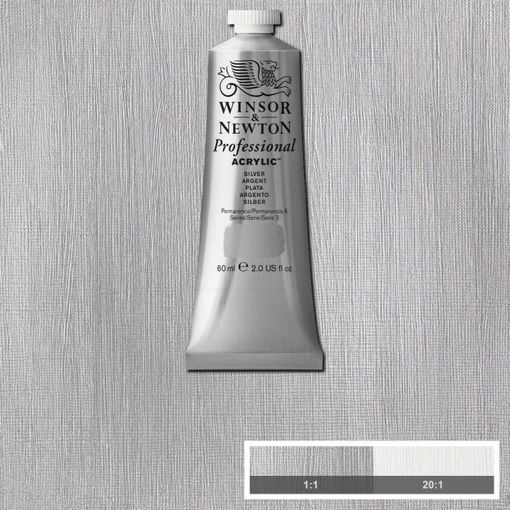 Silver Winsor &amp; Newton Artist Acrylic 60ml