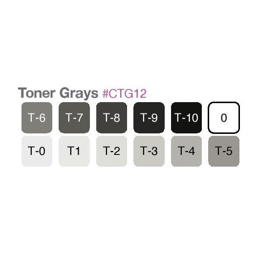 Copic Marker Toner Grey Set 12