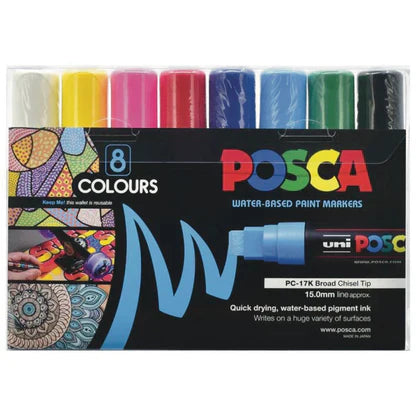 Uni posca Chisel Paint Marker Set of 8 PC-17K