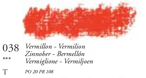 038 Vermilion Large Sennelier Oil Pastel - Click Image to Close
