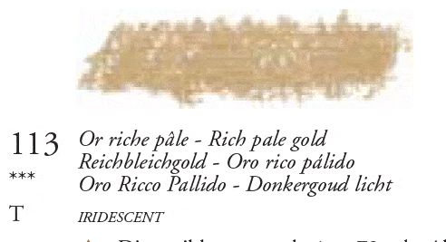 113 Rich Pale Gold Sennelier Iridescent Oil Pastel - Click Image to Close