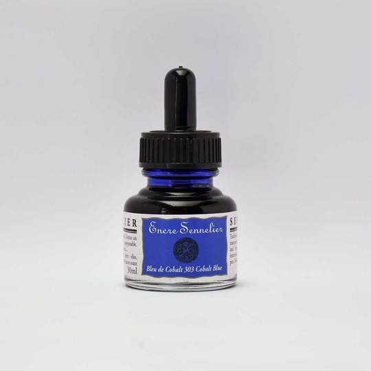 Cobalt Blue Sennelier Encre Drawing Ink 30ml - Click Image to Close