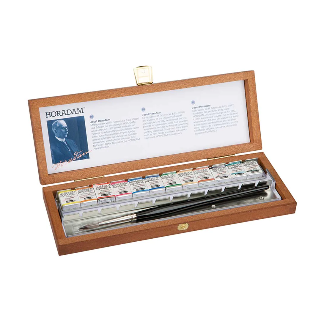 Schmincke Horadam Wooden Box Set 12 x 1/2 pans