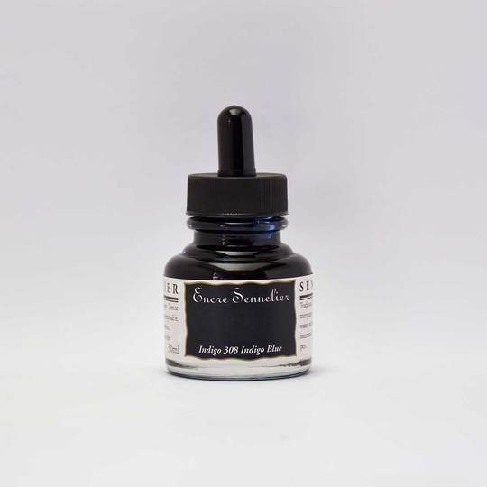Indigo Sennelier Encre Drawing Ink 30ml - Click Image to Close