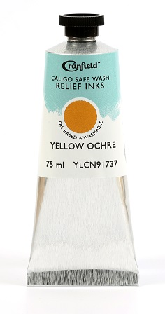 Caligo Safe Wash Relief Ink Yellow Ochre 75ml - Click Image to Close