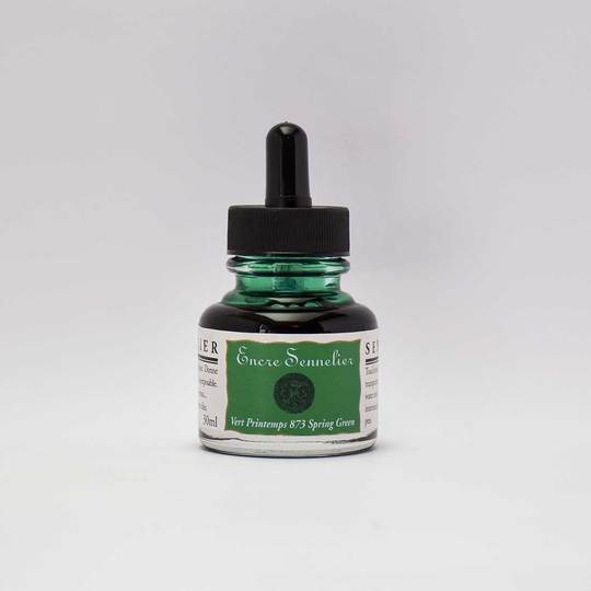 Spring Green Sennelier Encre Drawing Ink 30ml - Click Image to Close