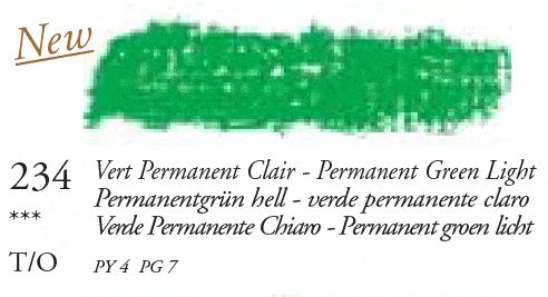 234 Permanent Green Light Large Sennelier Oil Pastel - Click Image to Close
