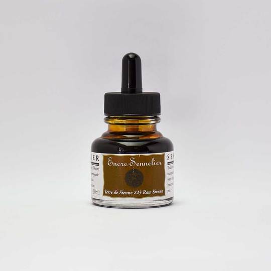 Raw Sienna Sennelier Encre Drawing Ink 30ml - Click Image to Close