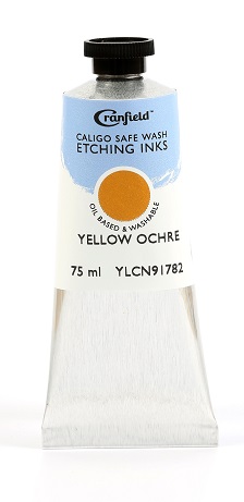 Caligo Safe Wash Etching Ink Yellow Ochre 75ml - Click Image to Close