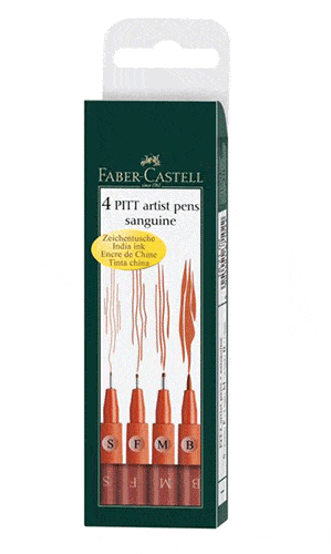 Faber Castell Pitt Artist Fineliner Sanguine Set 4 - Click Image to Close