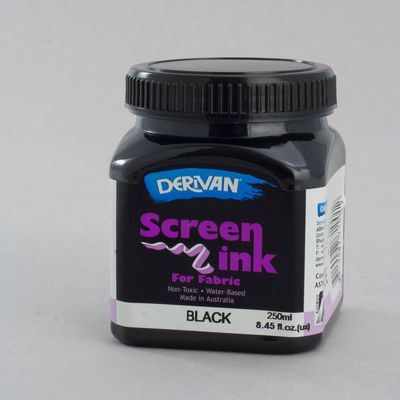 Black Screen Ink Derivan (Fabric) 250ml - Click Image to Close