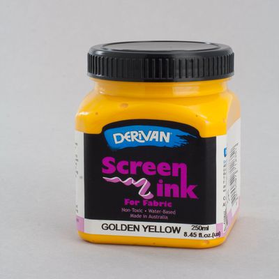 Golden Yellow Screen Ink Derivan (Fabric) 250ml - Click Image to Close