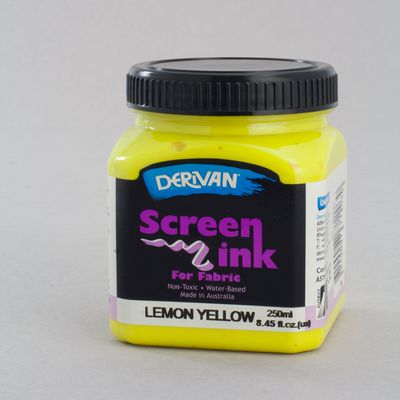 Lemon Yellow Screen Ink Derivan (Fabric) 250ml - Click Image to Close