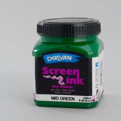 Mid Green Screen Ink Derivan (Fabric) 250ml - Click Image to Close