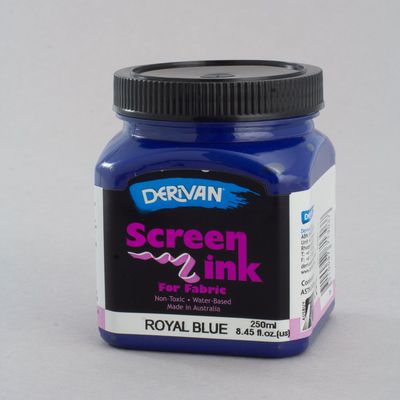 Royal Blue Screen Ink Derivan (Fabric) 250ml - Click Image to Close