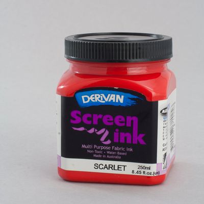 Scarlet Screen Ink Derivan (Fabric) 250ml - Click Image to Close